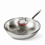 Heavy-Duty Sandwiched Titanium Stainless Steel Wok (Induction Compatible)