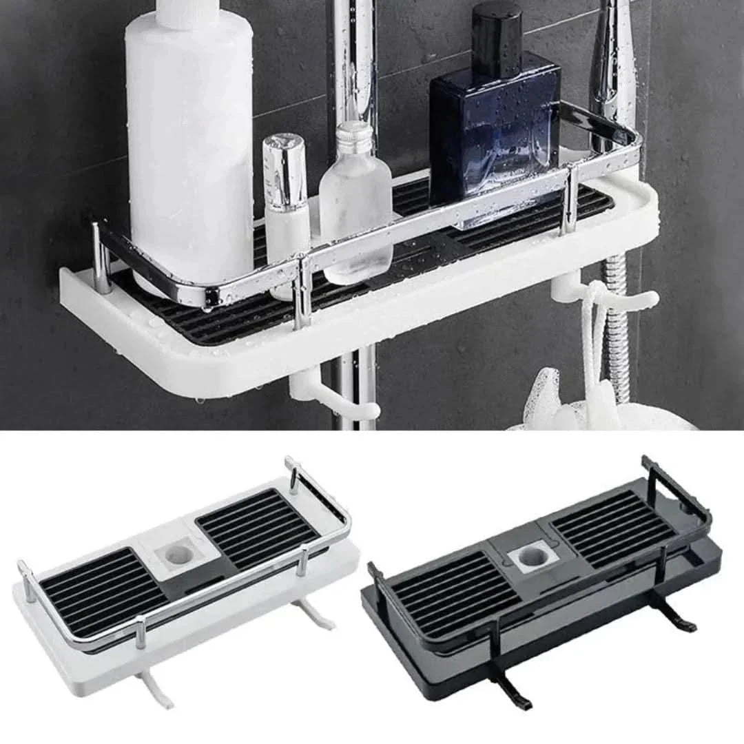 Shower Storage Rack Drill-Free Self-Adhesive Load-Bearing