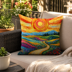 Quilted Cotton-Blend Wildflower Cushion Cover (Envelope Closure)