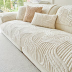 Velvet Polyester Non-Slip Machine-Washable Armchair Cover (Separate Seat Pad)