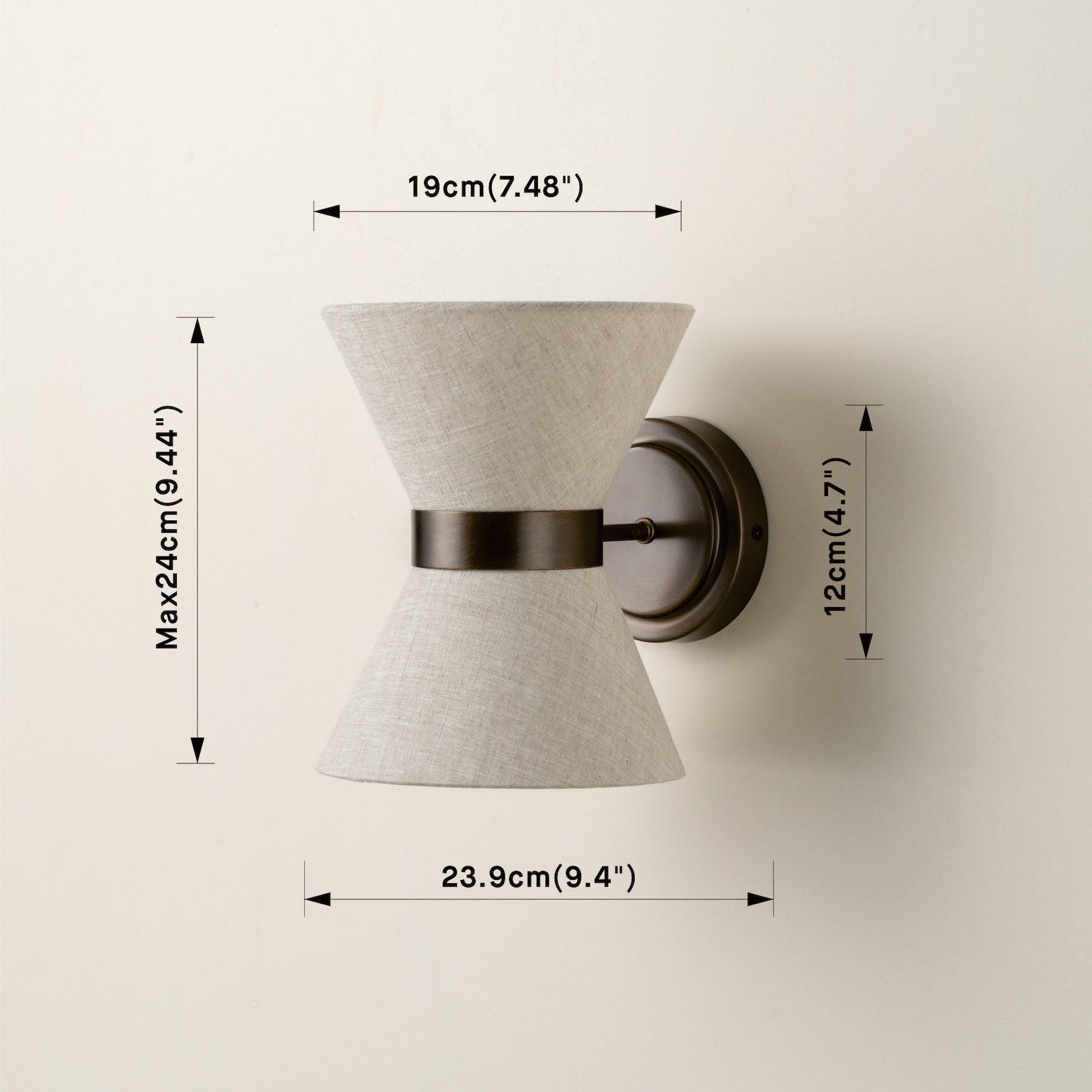 Linen and Bronze Wall Fixture | Timeless Contemporary Design