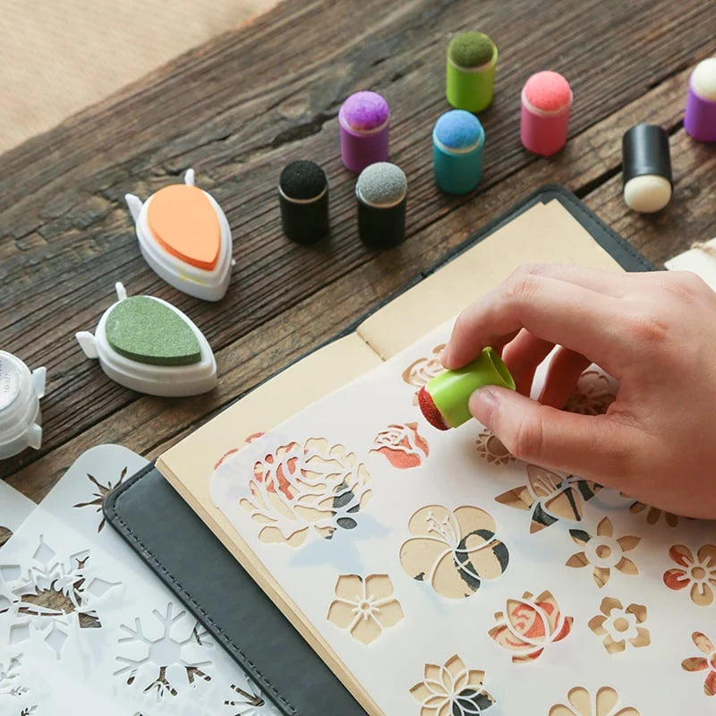 Kids Finger Paint Set Non-Toxic 20-Color Includes Stamps