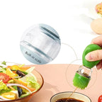 Oil Dispenser Bottle Push-Top Silicone Brush Glass Body
