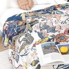 Lightweight Reversible Jacquard Floral Throw Blanket