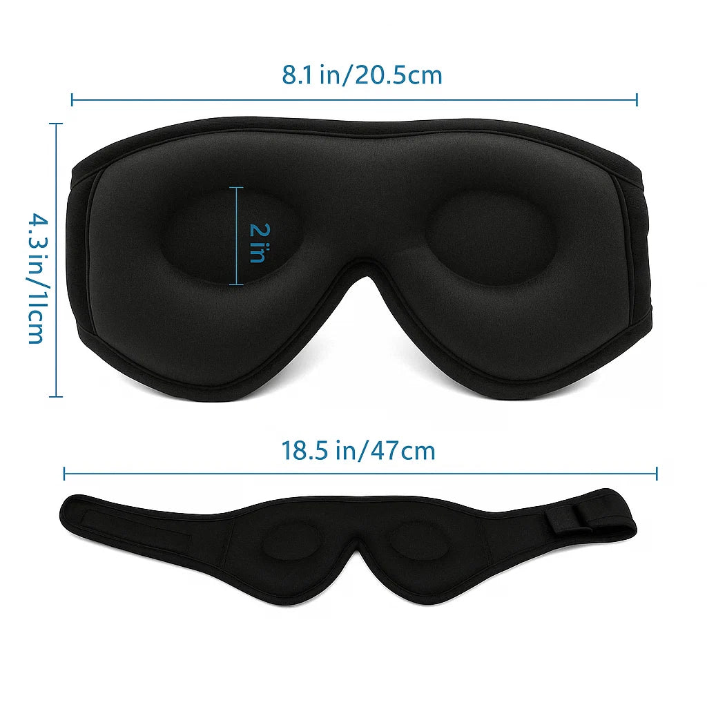 Sleep Mask Total Blackout Bluetooth Hi-Fi 10 Hour Battery