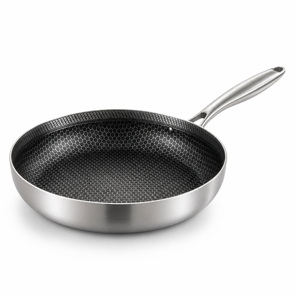 Tri-Ply Stainless Steel Honeycomb Non-Stick Frying Pan (Multiple Sizes)