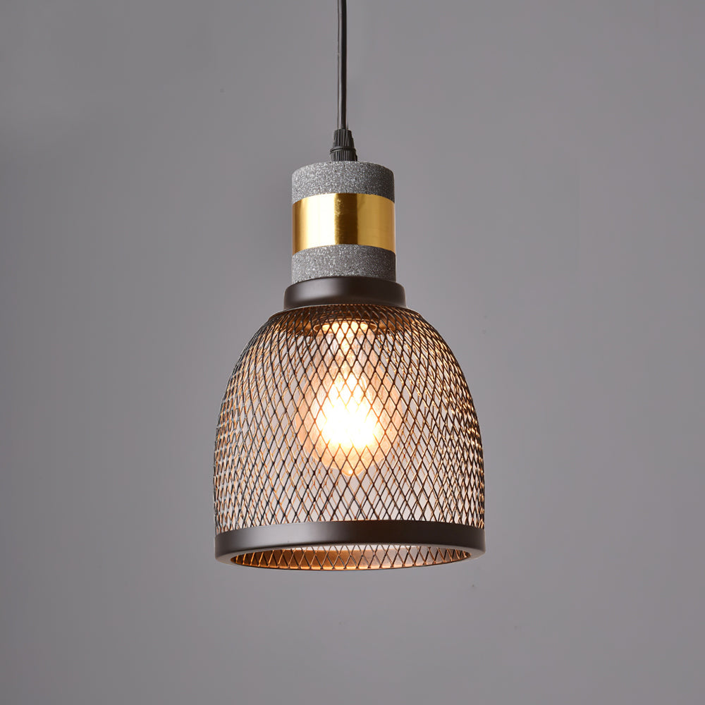Concrete-Look Ceiling-Mount Pendant Light