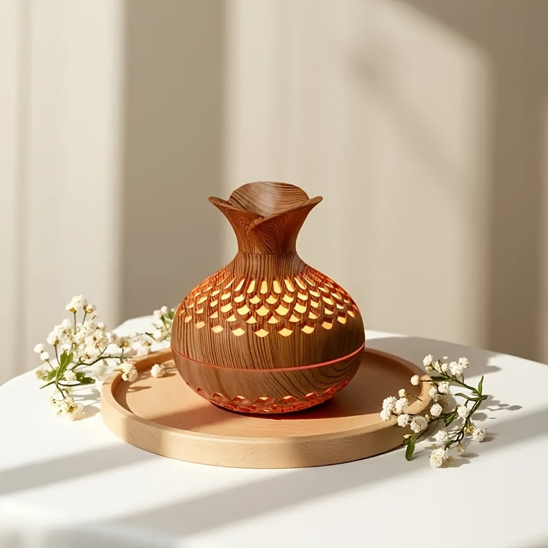 Wood-Grain LED USB-Powered Aroma Diffuser