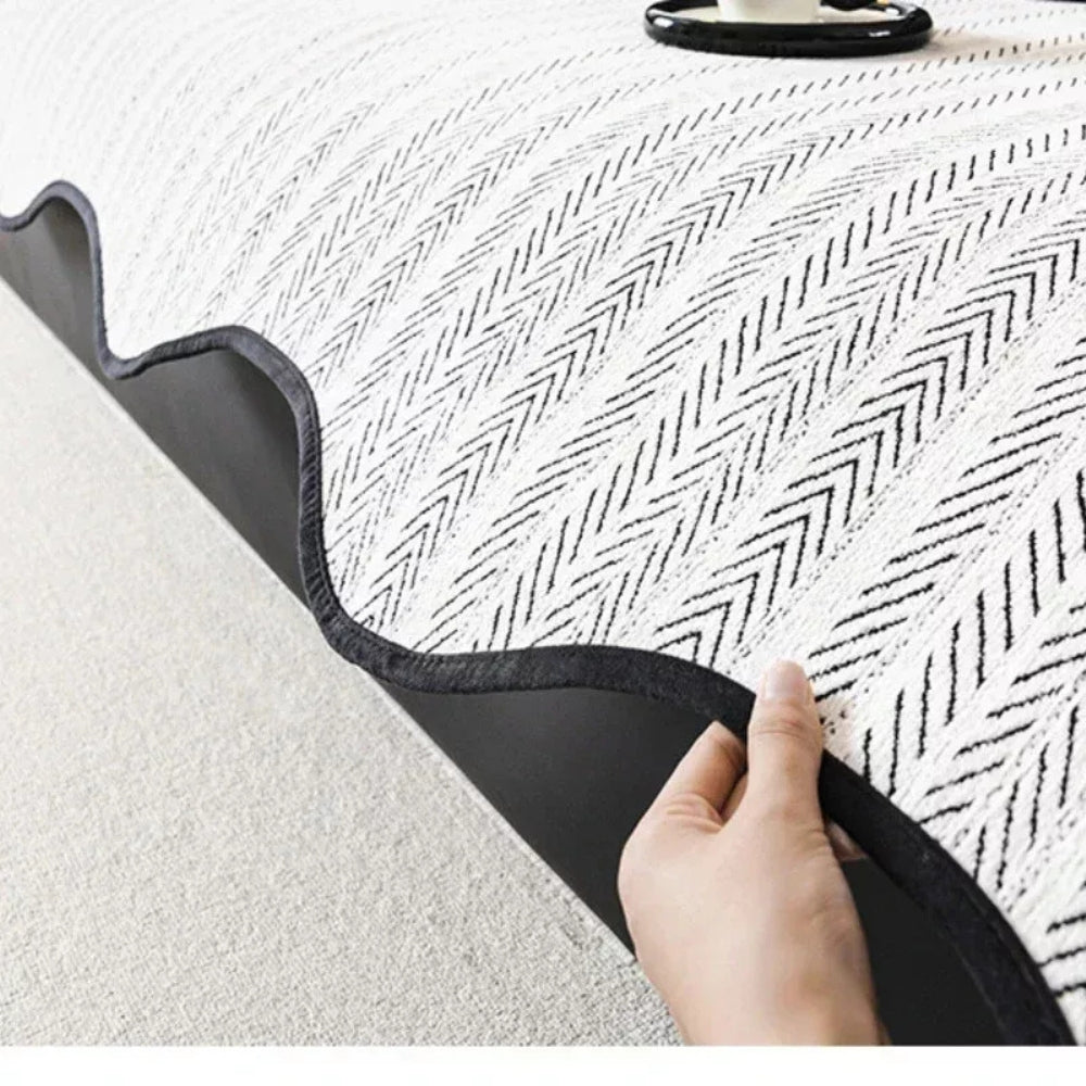 Machine Washable Durable Microfiber Herringbone Sofa Cover (Versatile Fit)