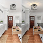 Elegant Semi Flush Mount Ceiling Light with Modern Crystal Design