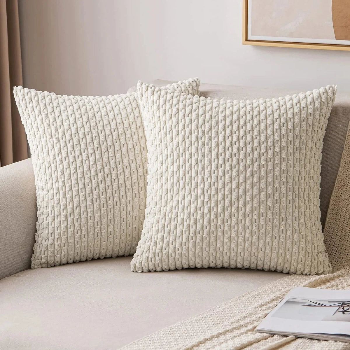 Cushion Covers Boho Ribbed Corduroy Machine Washable