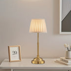 Touch Dimmable LED Table Lamp - Cordless and Rechargeable in Brass
