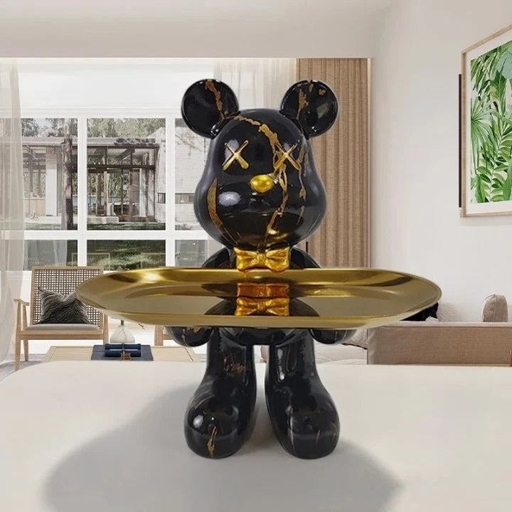 Decorative Bear Storage Figurine Resin Bowl