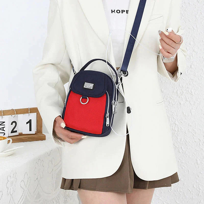 Handbag Ample Storage Multiple Zip Pockets Removable Strap