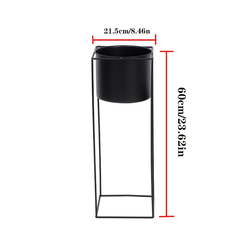 Contemporary Black Rectangular Plant Holder for Indoor Use
