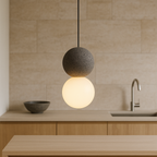 Obsidian Stone Pendant Light with Minimalist Design