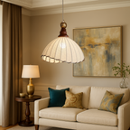 Pleated Fabric Pendant Light in Vintage Style