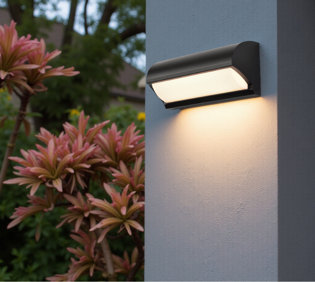 Rectangular LED Panel Outdoor Wall Light in Black