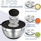 Ultimate Stainless Steel Mixing Bowl Set with Secure Lids & Grater Tools