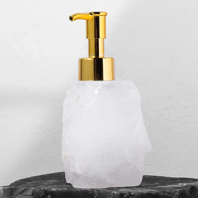Elegant Stone Soap Dispenser with Luxurious Gold Pump