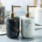 Soap Dispenser in Golden Marble Ceramic Finish