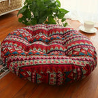 Round Floor Cushion in Cotton – Bohemian Style
