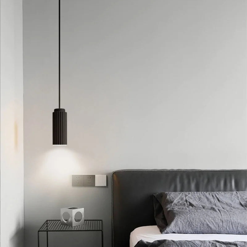 Elegant Ribbed White Pendant Light for Stylish Kitchens