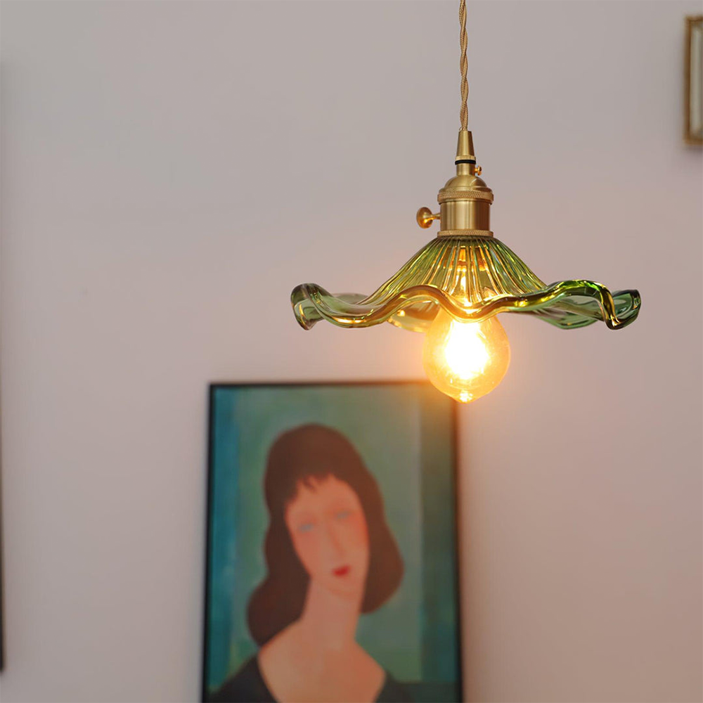 Elegant Flower Glass LED Pendant Light for Room Illumination