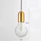 Radiant Elegance: Brass Pendant Light with Crystal Glass Shade