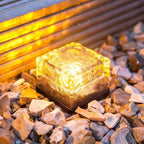Color-Changing Solar Cube Light for Garden with Water Ripple Design