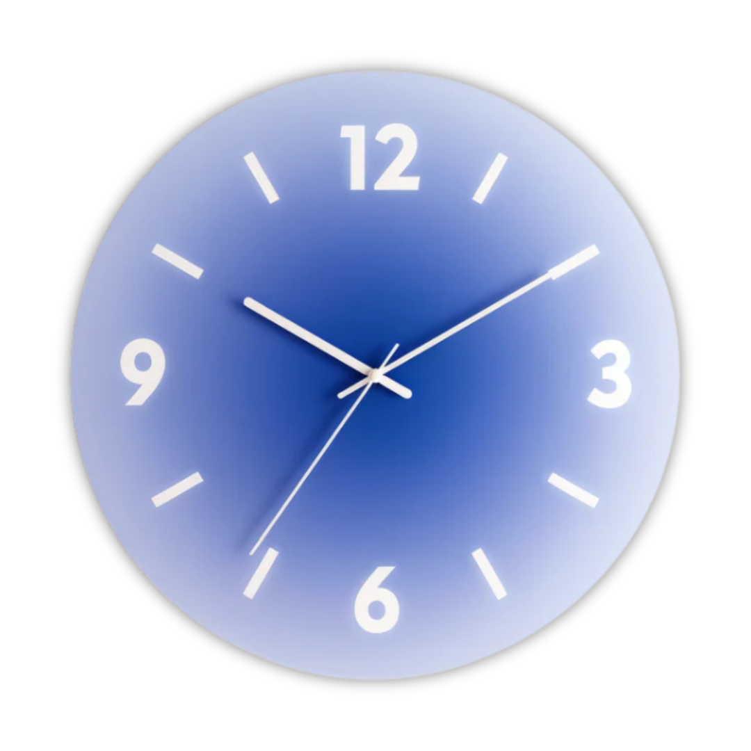 Modern Gradient Design Wall Clock in Sunset Glass Finish