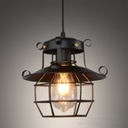 Retro Metal Cage Design Pendant Light for Industrial Style