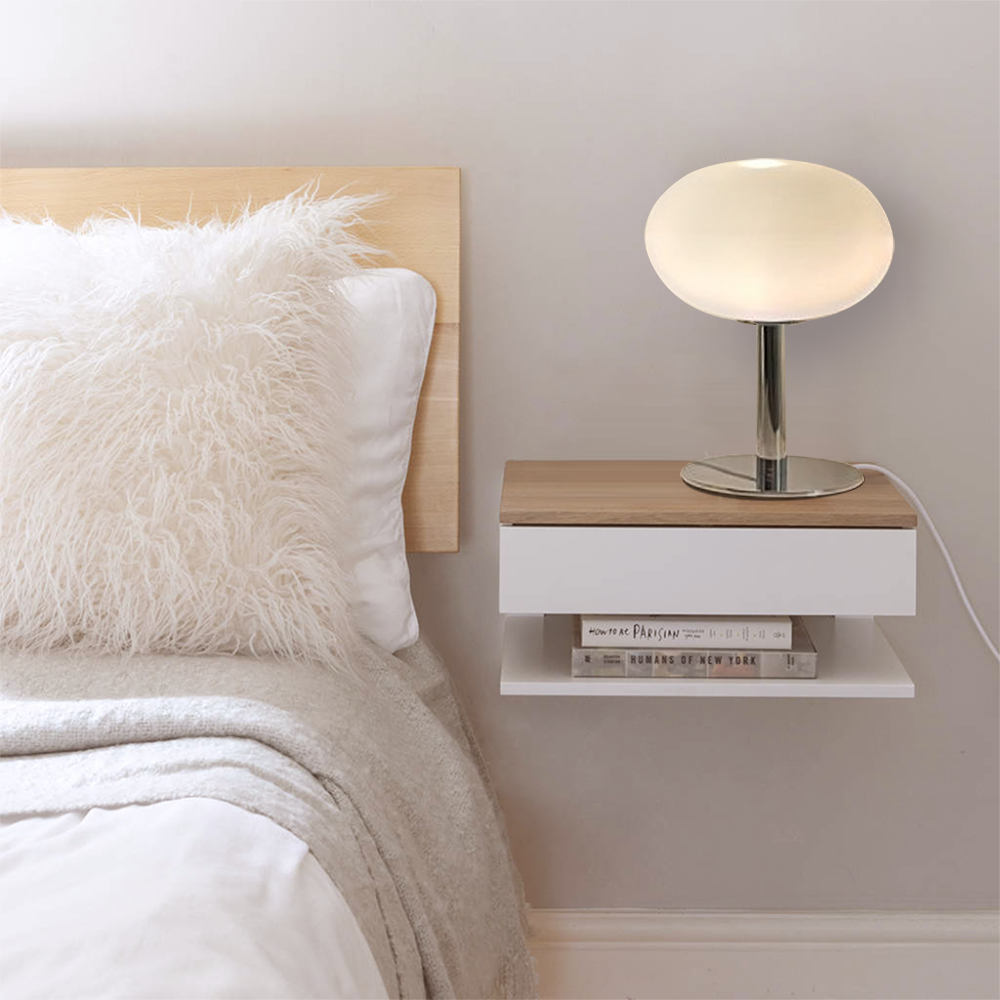 Dome Shade Glass Table Lamp in Bauhaus Style