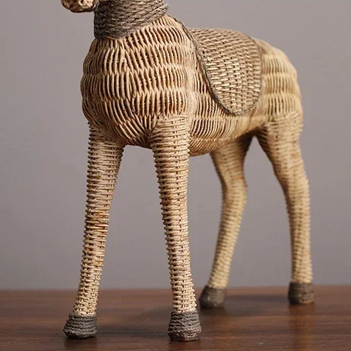 Artisan Woven Horse Figurine - Timeless Rustic Home Accent