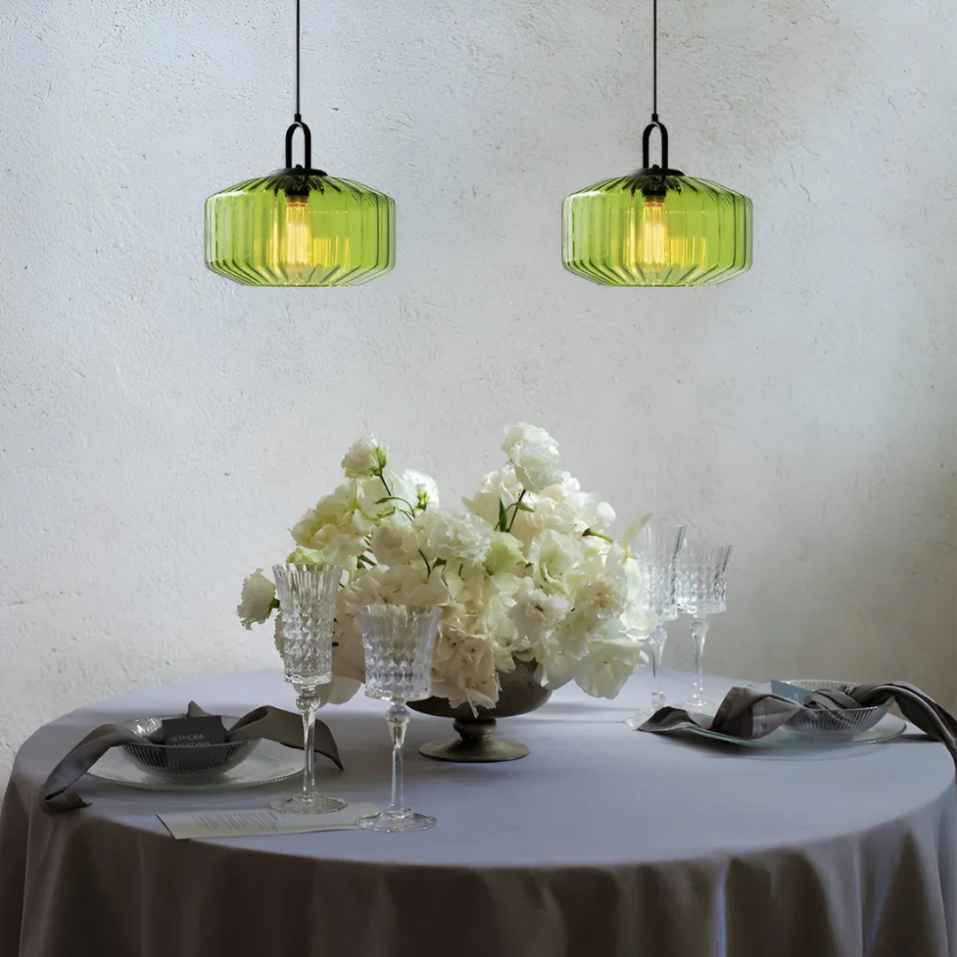 Retro-Colored Glass Pendant Light Fixture