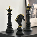 Elegant Chess Piece Statues - King, Queen & Knight Home Accent