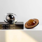 Celestial Sphere Decorative Glass Art Piece – Modern Orb with Ring