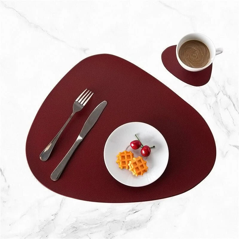 Placemat Set PU Leather Water Resistant 4-Piece
