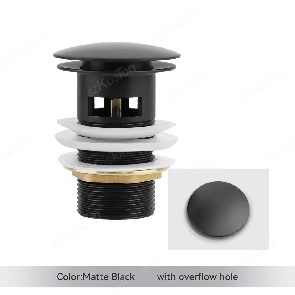 Pop-Up Drain Plug Brass & Stainless Set of 2