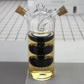 Oil & Vinegar Dispenser Dual-Chamber Glass Leak-Proof Spouts