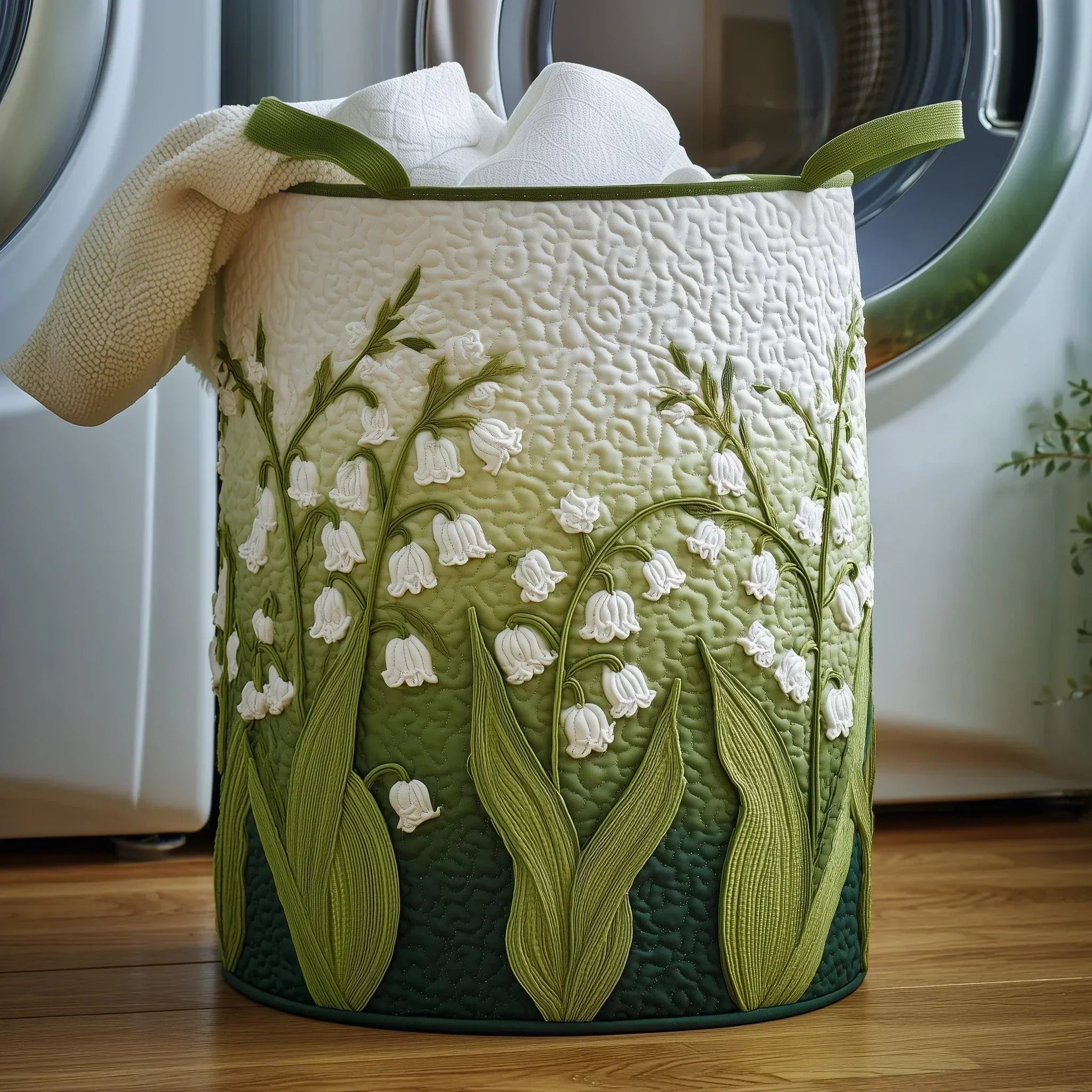 Quilted Cotton-Polyester Foldable Storage Basket