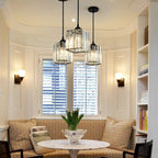 Cylindrical Glass Shade Cluster Pendant Lighting Fixture