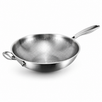 Titanium Non-Stick Hammered Fish-Scale Wok (36 cm)