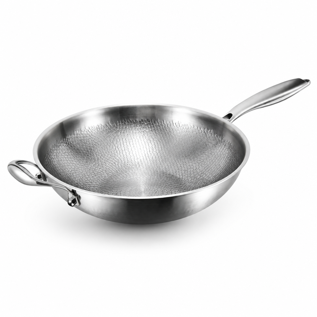 Titanium Non-Stick Hammered Fish-Scale Wok (36 cm)