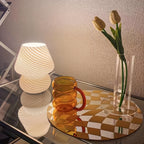 USB Adjustable Table Lamp - Murano-Inspired Glass Mushroom Design