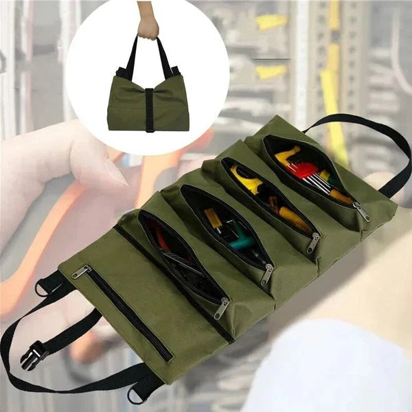 Roll-Up Tool Bag Oxford Fabric & Waterproof Zippers