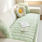 Non-Slip Plush Pleated-Edge Sofa Slipcover
