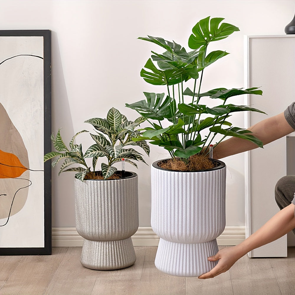 Self-Watering Planter with Water Level Indicator – Modern Wine Glass Shape