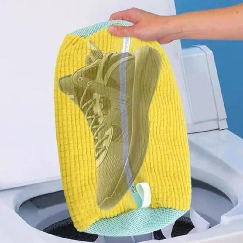 Shoe Wash Bag Built-In Brush & Locking Zip