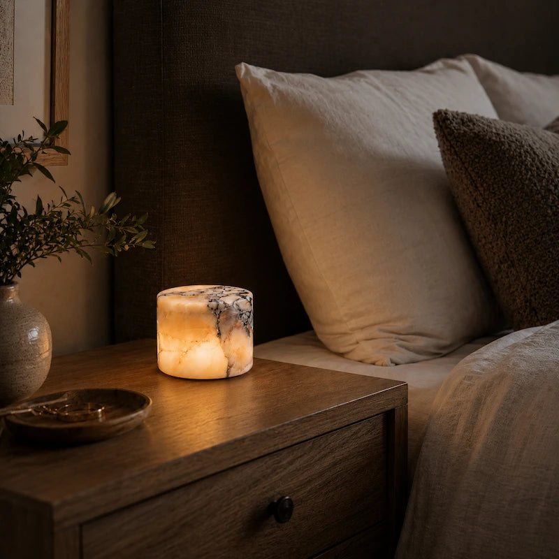 Marble-Effect Rechargeable Touch Dimmer Table Lamp